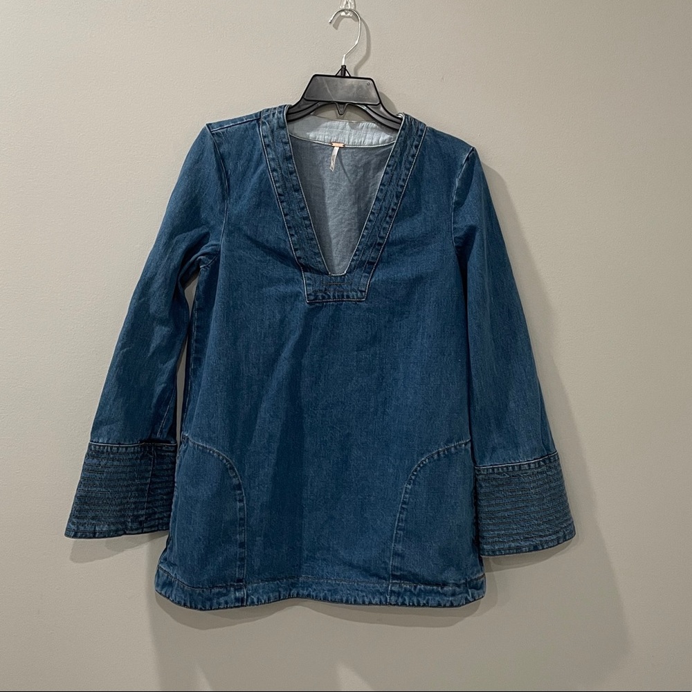 Free People Dreaming of Denim tunic dress XS